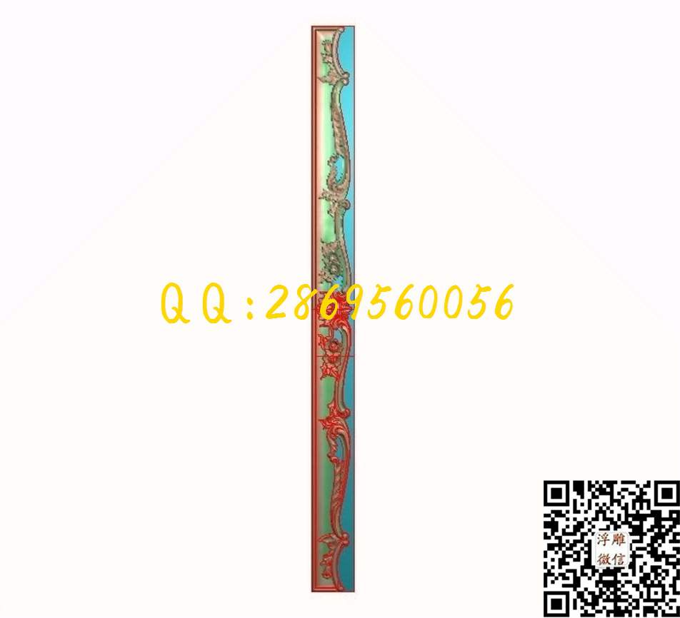 门花1610-119_欧式木门长条洋花贴花门上花门芯门楣精雕图浮雕图